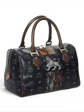 MCM Visetos Princess Lion Leather Boston Bag - Special Edition